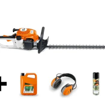 Stihl HS 45 Benzine Heggenschaar 60 cm – Compleet Set met Gehoorbescherming, Stihl Motomix & SuperClean